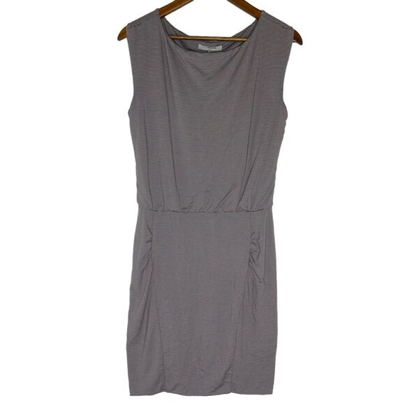 Athleta Gray Cap Sleeve Round Neck Knee Length Bodycon Dress Size Small Women’s - Picture 1 of 12